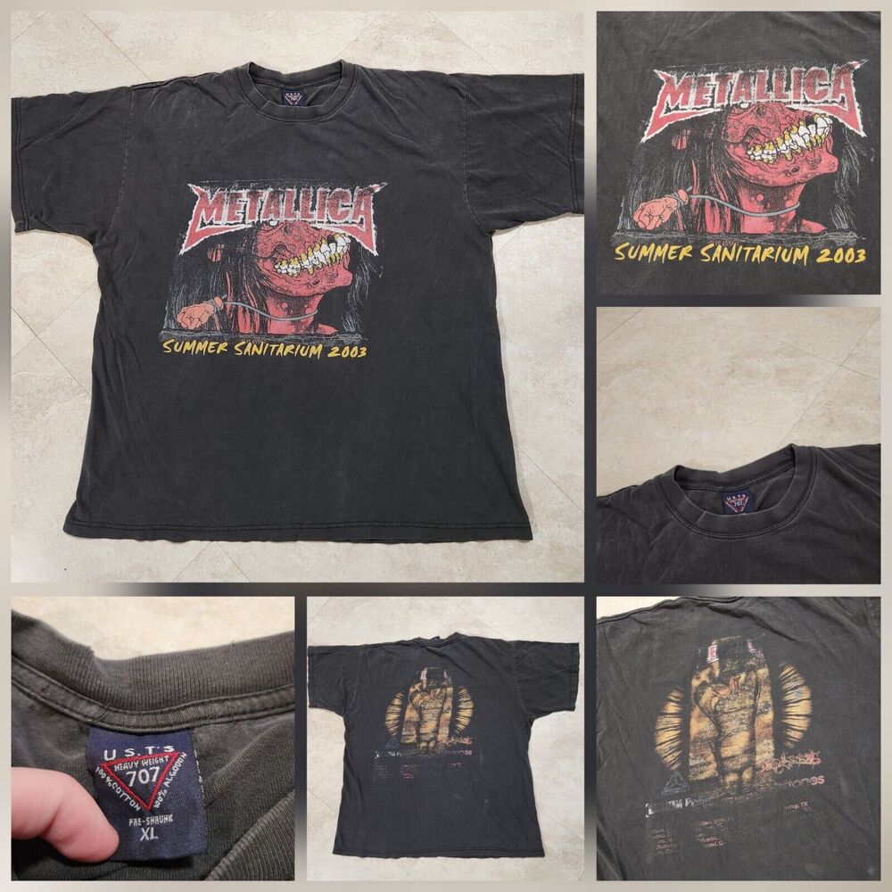 VTG Metallica Summer Sanitarium 2003 Mens XL Y2K Music Band‎ Tour FADED T Shirt
